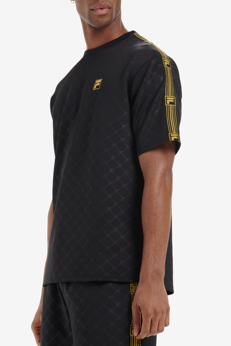 black and gold fila shirt