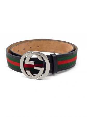 Gucci GG Supreme Belt Black With Gun Metal Grey Buckle - Rogue