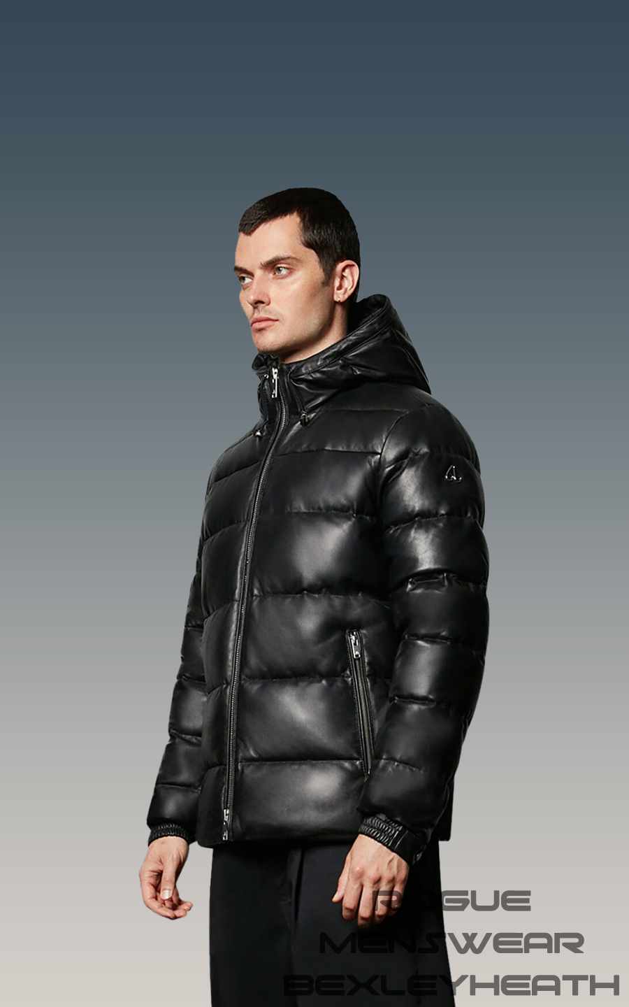 Moose Knuckles Leather River Puffer Jacket In Black - Rogue Menswear