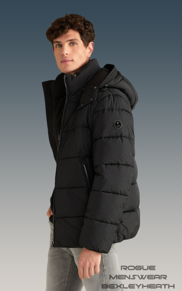 Joop Monogram Puffer Jacket In Black - Rogue Menswear