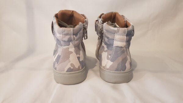 Pre-owned Kurt Geiger mid-top trainers in shades of grey, with box